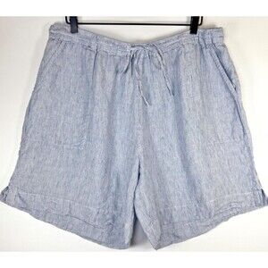 Poetry Shorts Womens 16 Linen Drawstring Relaxed Fit Pockets Summer Casual Strip